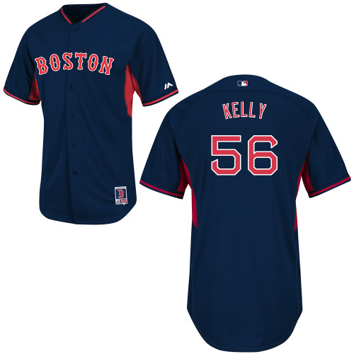 Joe Kelly #56 mlb Jersey-Boston Red Sox Women's Authentic 2014 Road Cool Base BP Navy Baseball Jersey